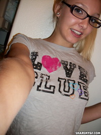 Hot Selfshot By A Young Sexy Babe In Glasses