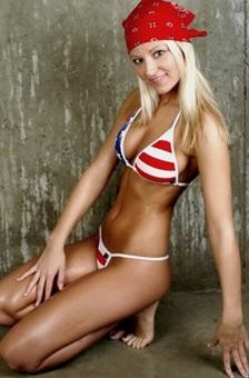 Laura Wearing USA Flag